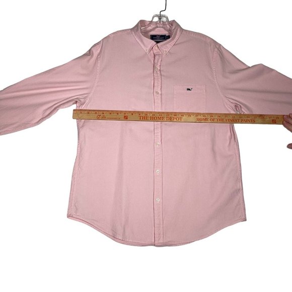 Vineyard Vines Mens Button Down Shirt Size L Pink Long Sleeve Slim Fit Tucker - Picture 8 of 9